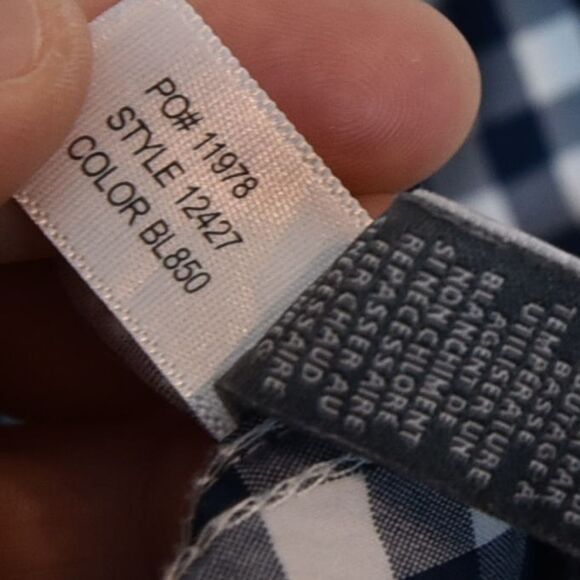 Bonobos Navy Gingham Check Shirt Size M Standard Fit Preppy Classiccore EUC - Picture 5 of 8